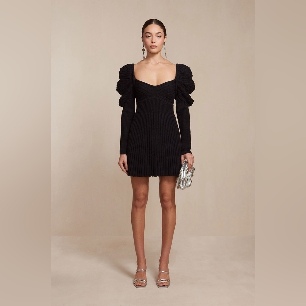 Cult Gaia ADELIE KNIT DRESS in Black sz XS 398$ - Picture 2 of 10